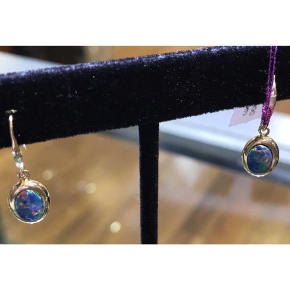 Robson Opal/Diamond Set Pendant Earrings Ring Same Color/Shape 14k Gold NWT - Picture 3 of 6